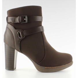Botki matowo licowe ZH693 Brown brązowe
