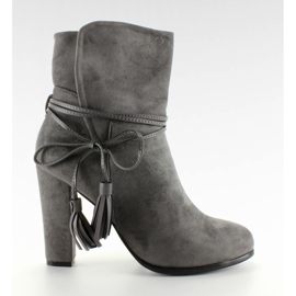 Botki z rozchylana cholewką M243 Grey szare