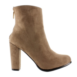 Gładkie botki suwak z tyłu A920 Khaki