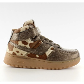 Dziecięce buty sportowe ocieplane Bronce brązowe