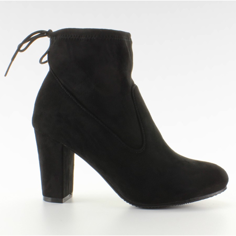 Botki ze sznureczkiem przy kostce black czarne