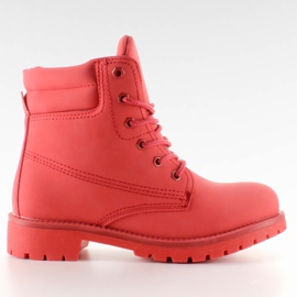 Cudne ocieplane malinowe timberki Red czerwone