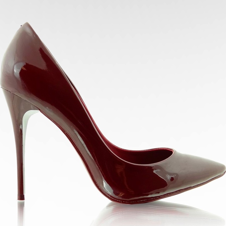 Szpilki lakierowane gładkie E396 D. Red czerwone