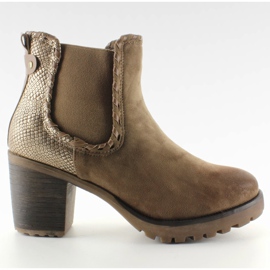 Botki z wężowym motywem 725-ga Khaki czarne