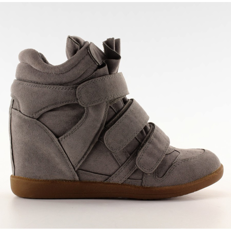 Sneakers zamsz z poduszeczką 6039 D. Grey szare