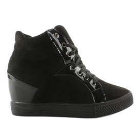 Zamszowe sneakersy AT-0593-L Black czarne