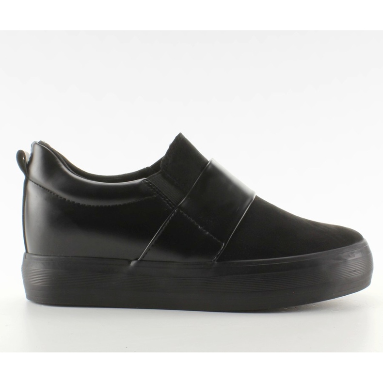 Slipony na ukrytym koturnie 2018-18 Black czarne