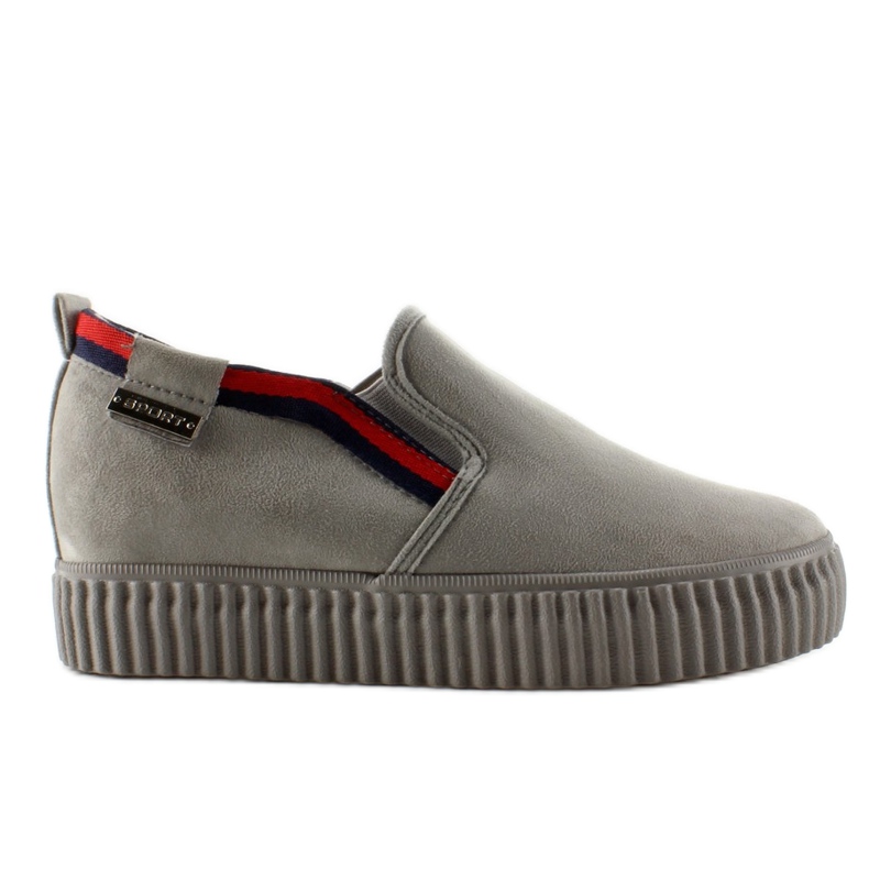 Creepersy slipon z paskami 2018-47 Grey szare