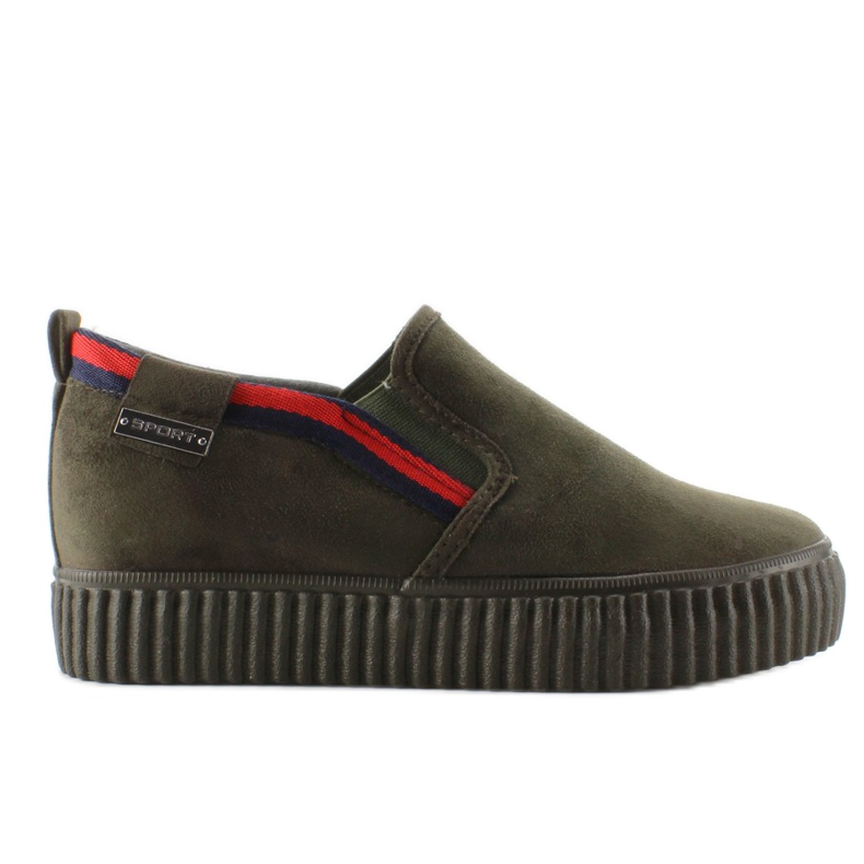 Creepersy Slipony Paski 2018-47 Black Gren zielone