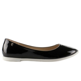 Gładkie lakierowane baleriny 1151 Black czarne