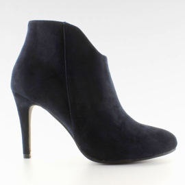 Botki z wycięciem AT-0592-L Blue granatowe