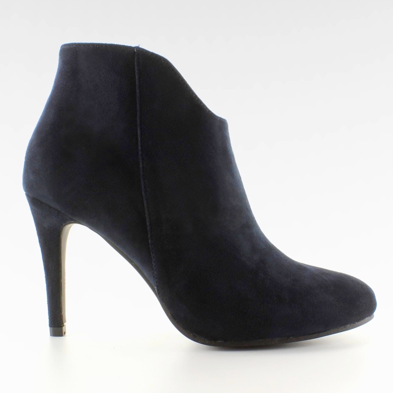 Botki z wycięciem AT-0592-L Blue granatowe