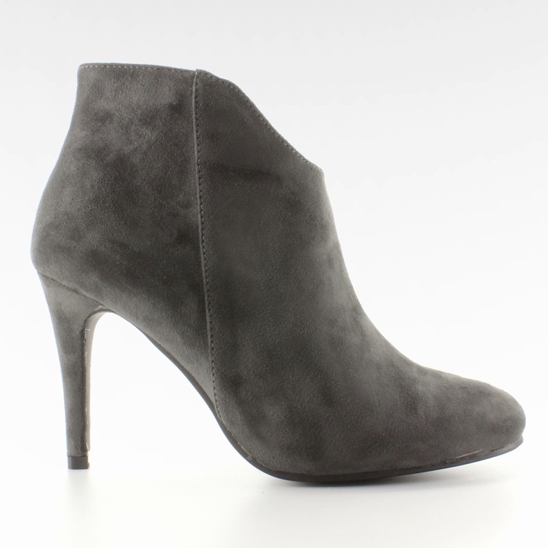 Botki z wycięciem AT-0592-L Grey szare