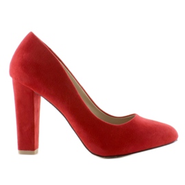 Czółenka na szerokim obcasie Z-22P Red czerwone