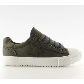 Trampki z gwiazdką BL71p Green zielone