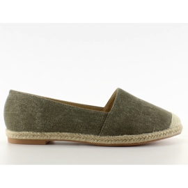 Espadryle z lnianymi noskami JH23P Green zielone