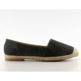 Espadryle z lnianymi noskami JH23P Black czarne