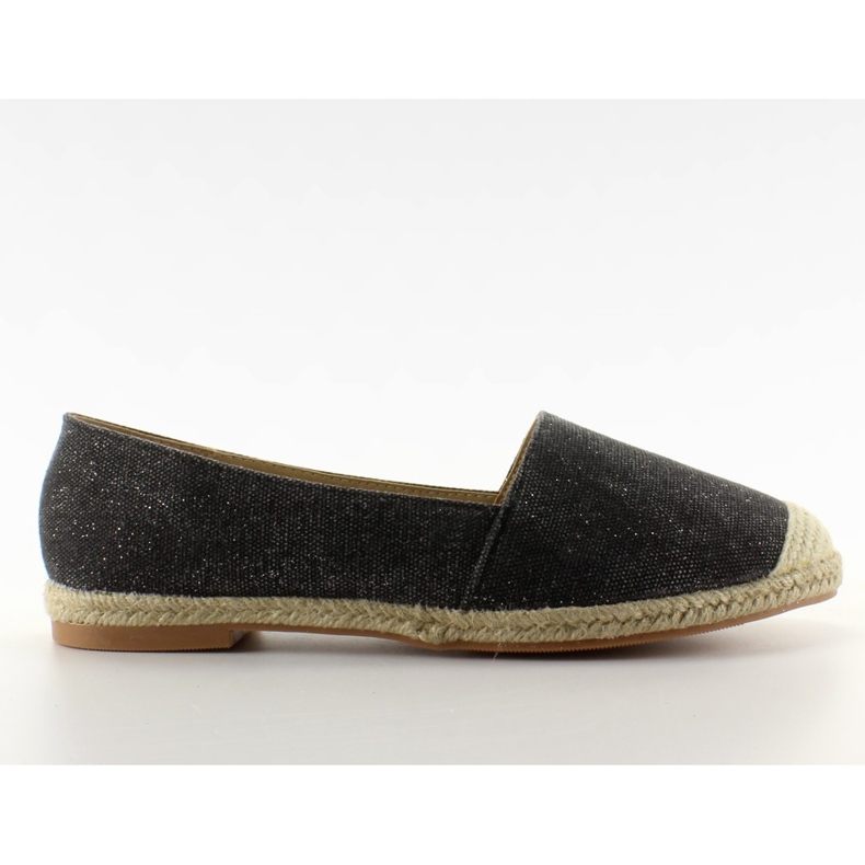 Espadryle z lnianymi noskami JH23P Black czarne