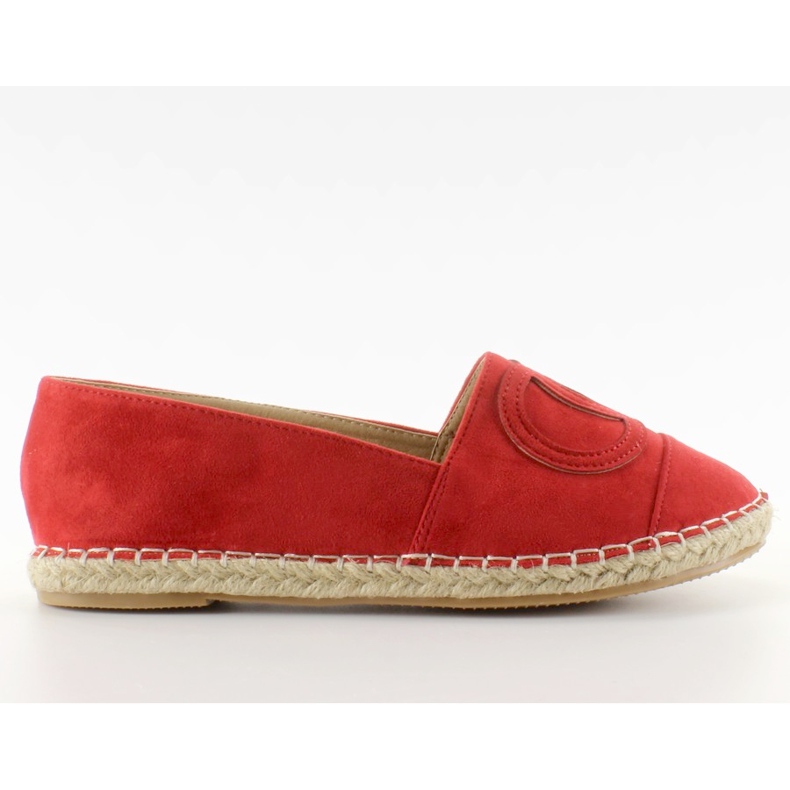 Espadryle chanelki T272P Red czerwone