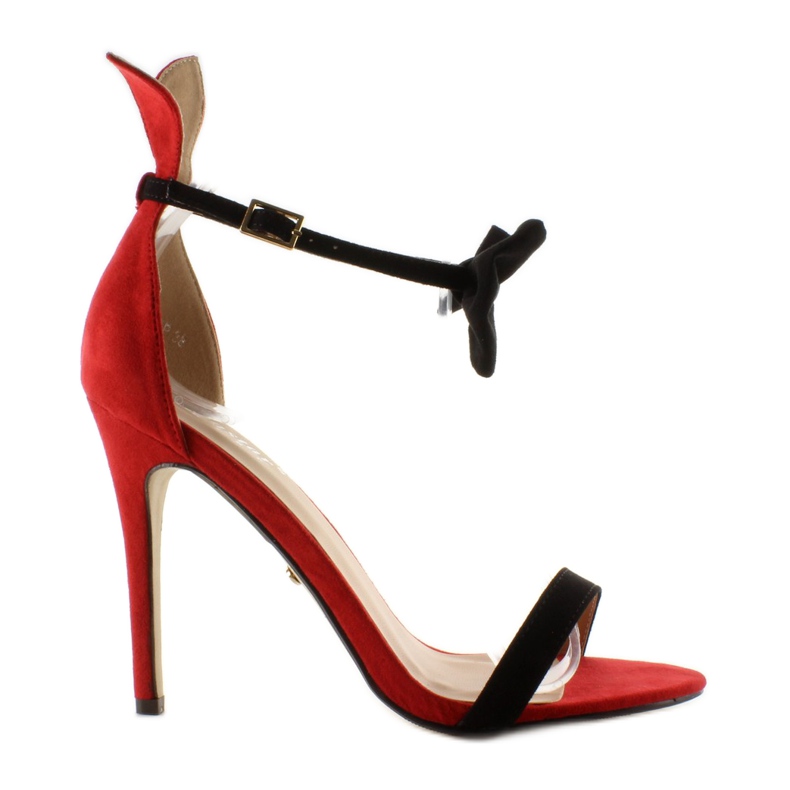 Sandałki na szpilce z uszkami ZJ-15P Red czerwone