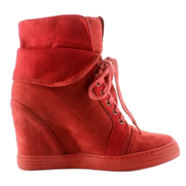 Sneakersy zamszowe B12-22 Red czerwone