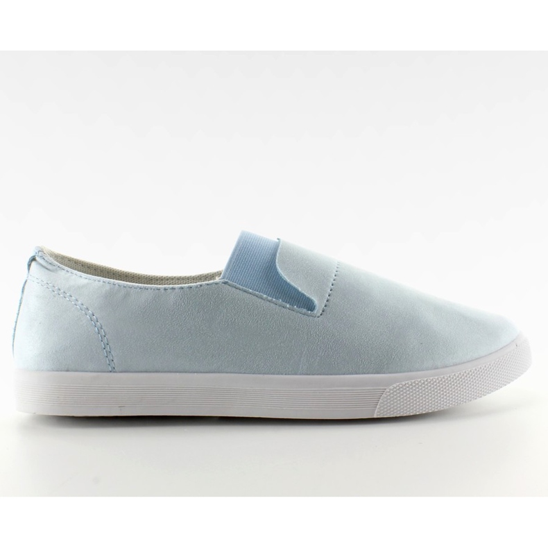 Zamszowe slipony z guma BL91P blue niebieskie