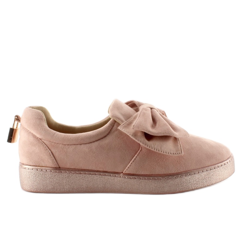 Slipony z kłódką T276P pink różowe