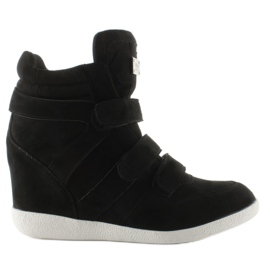 Zamszowe sneakersy high top JT36 black czarne