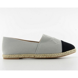 Esapdryle z tłoczonymi literkami T267 Grey czarne szare