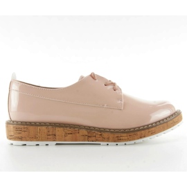 Mokasyny ze skórzanym środkiem 7153 Pink różowe