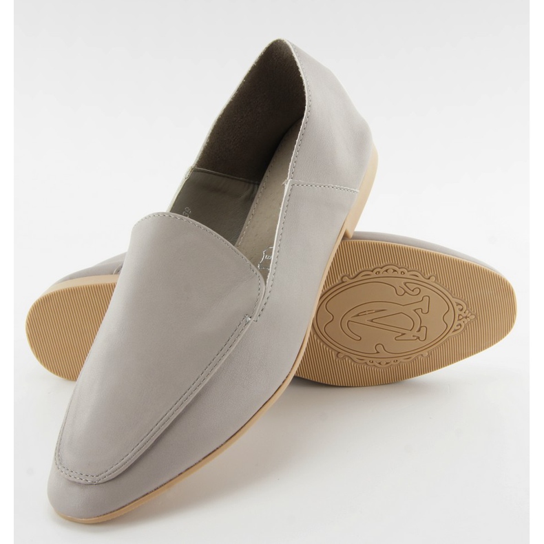 Mięciutkie mokasyny jak cielęca skórka grey szare