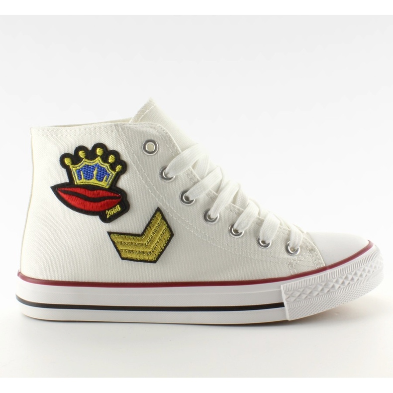 Trampki za kostkę z naszywkami R63 white białe