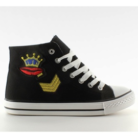 Trampki za kostkę z naszywkami R63 black czarne