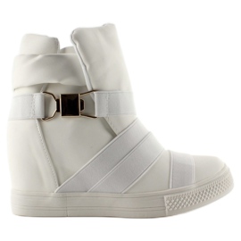 Sneakersy z gumowymi paskami AF24 White białe