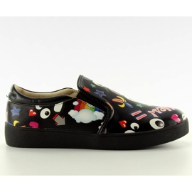 Slipony komiksowe 6120 Black czarne