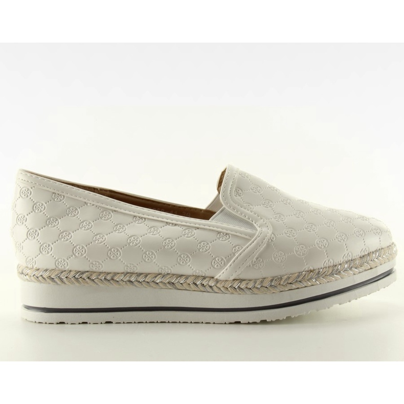 Slipony na wysokiej podeszwie 6068 White białe