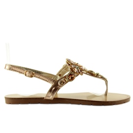 Sandałki z pięknymi kamieniami JH41 pink różowe