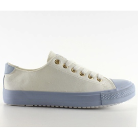 Trampki na kolorowej gumie White / Blue białe