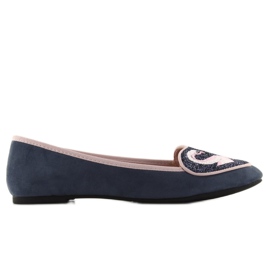 Balerinki lovely flamingo 1180 navy niebieskie