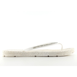 Gumowe japonki jak espadryle ls069 white białe