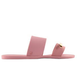 Eleganckie klapki meliski KM123 D. peach różowe