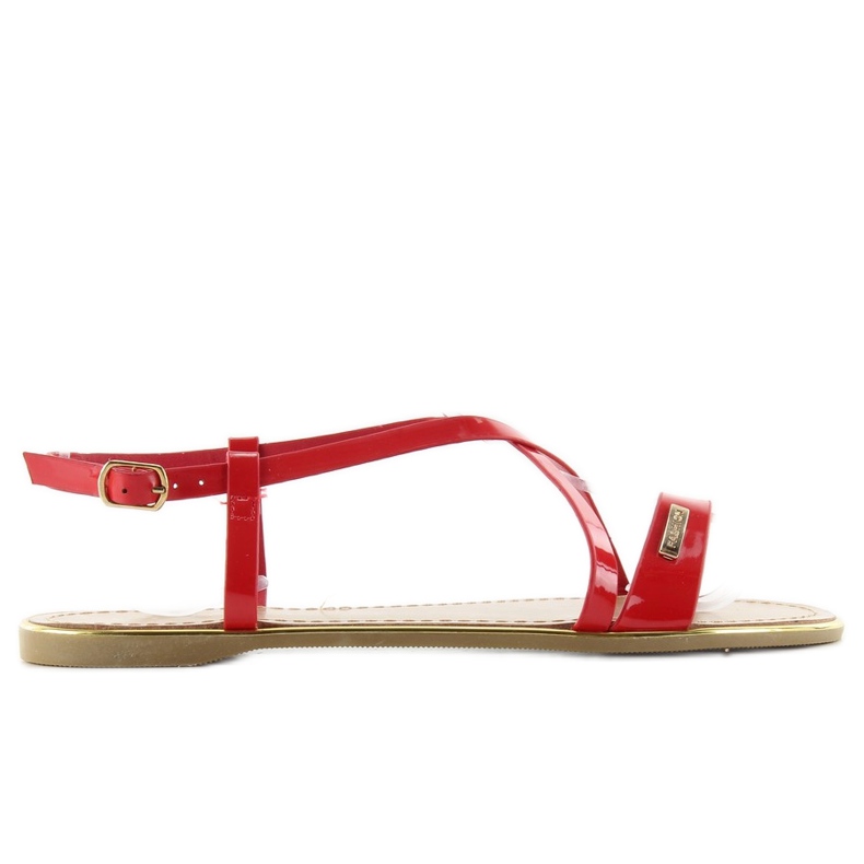 Sandałki Z Delikatnymi Paseczkami Lc-89 czerwone