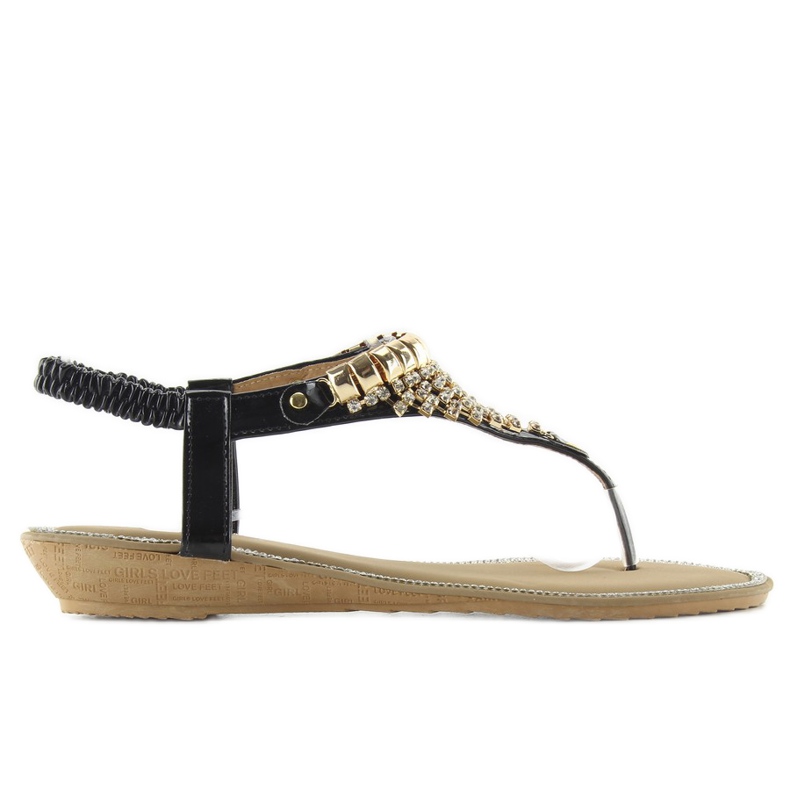 Sandałki bogato zdobione 2017-32 black czarne