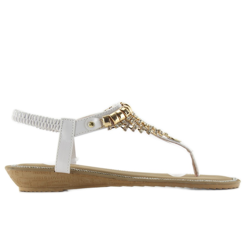 Sandałki bogato zdobione 2017-32 white białe