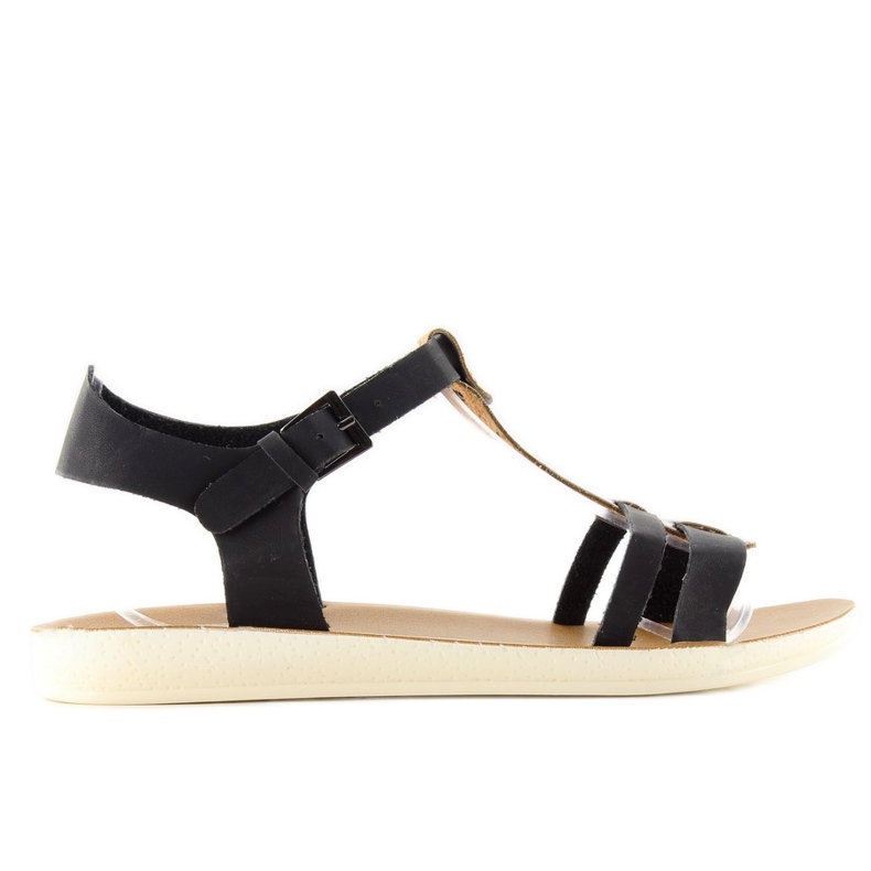 Sandałki z metalicznym paskiem 760 black czarne