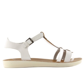 Sandałki z metalicznym paskiem 760 white białe