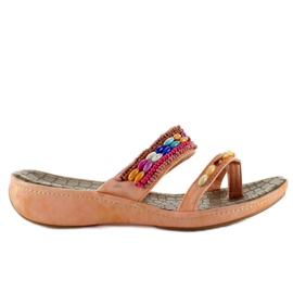 Japonki z koralikami A123-6 łososiowe pomarańczowe