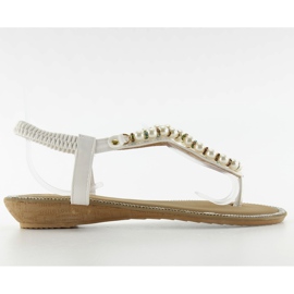 Sandałki z perełkami 2017-25 white białe