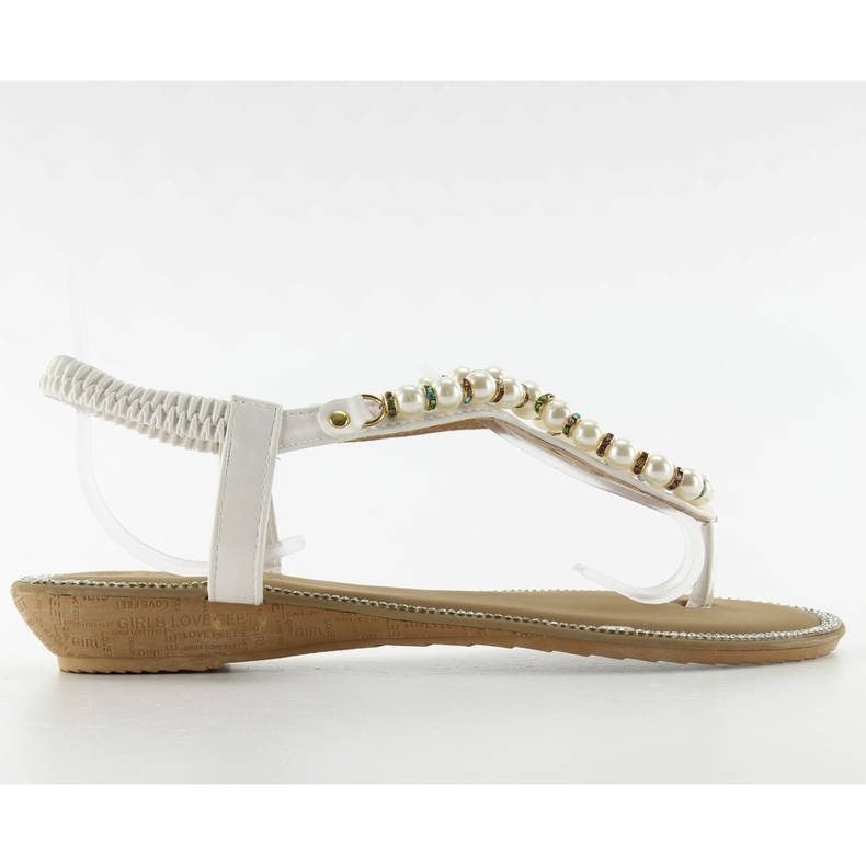 Sandałki z perełkami 2017-25 white białe