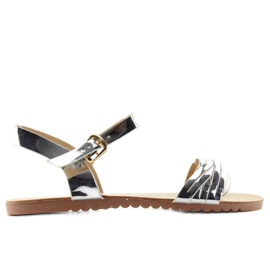 Sandałki Z Błyszczącymi Paseczkami H8-72 szare